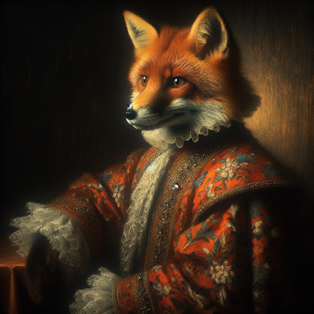 Regal Fox in Twilight Canvas