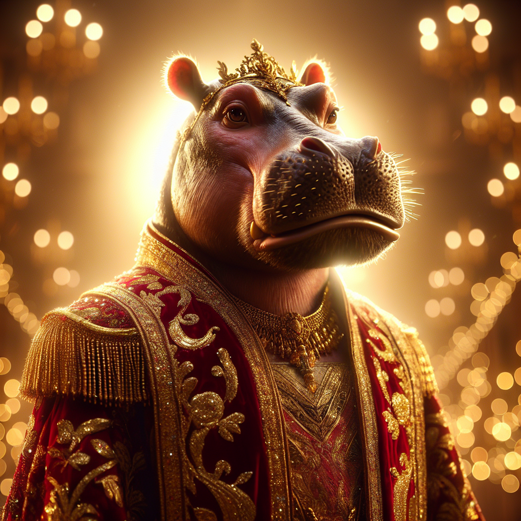 Regal Hippopotamus Elegance Canvas
