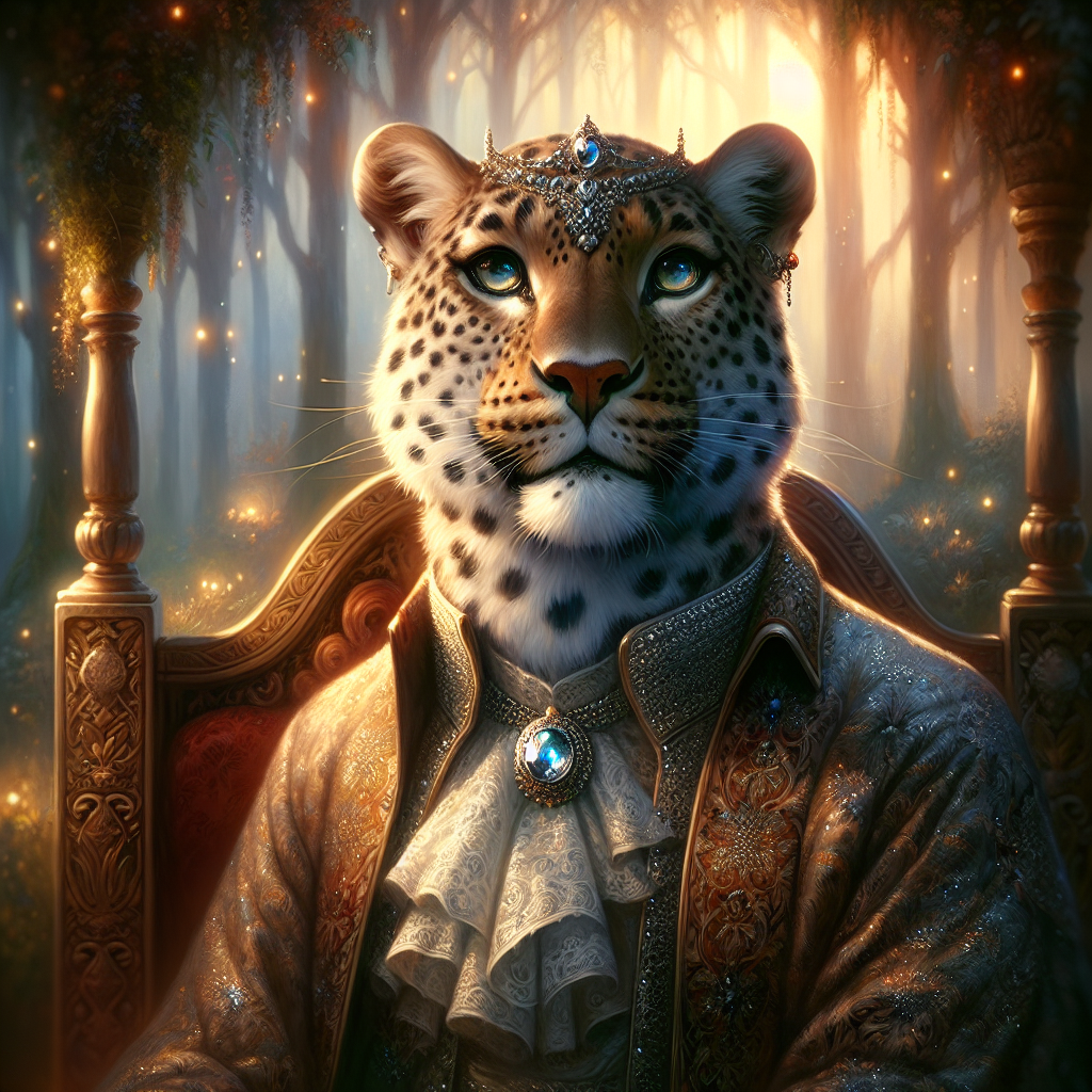 Regal Leopard Dusk Throne Canvas