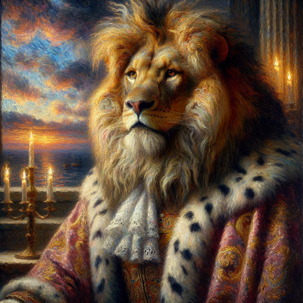 Regal Lion King Impression Canvas