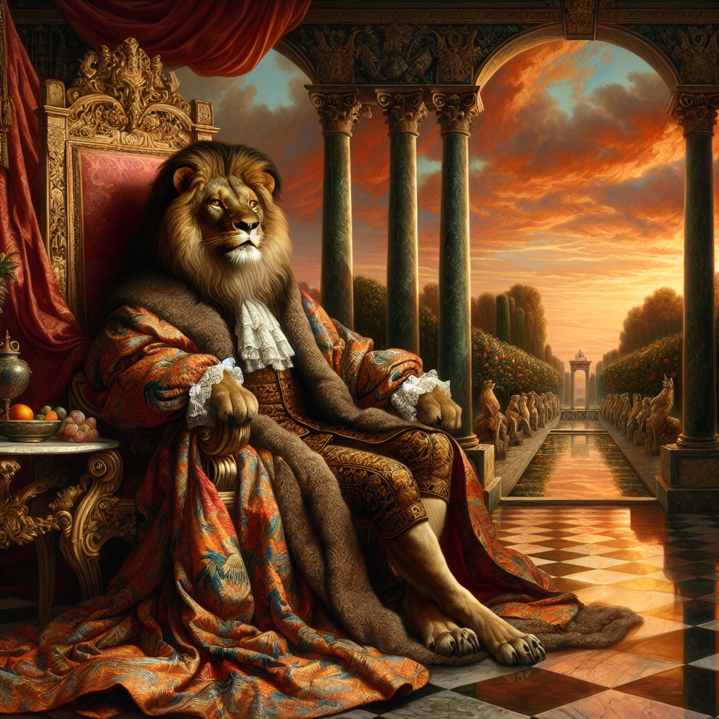 Regal Lion's Kingdom Sunset Canvas