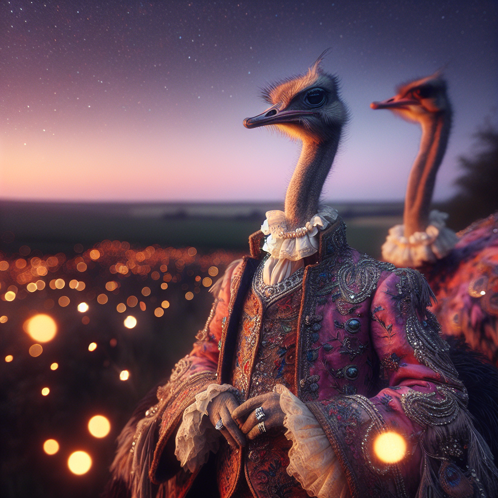 Regal Ostrich Dusk Romance Canvas