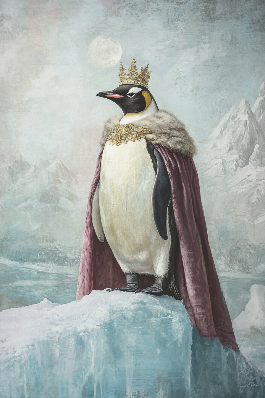 Regal Penguin Majesty Canvas