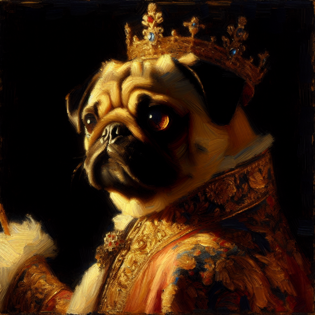 Regal Pug Majesty Canvas