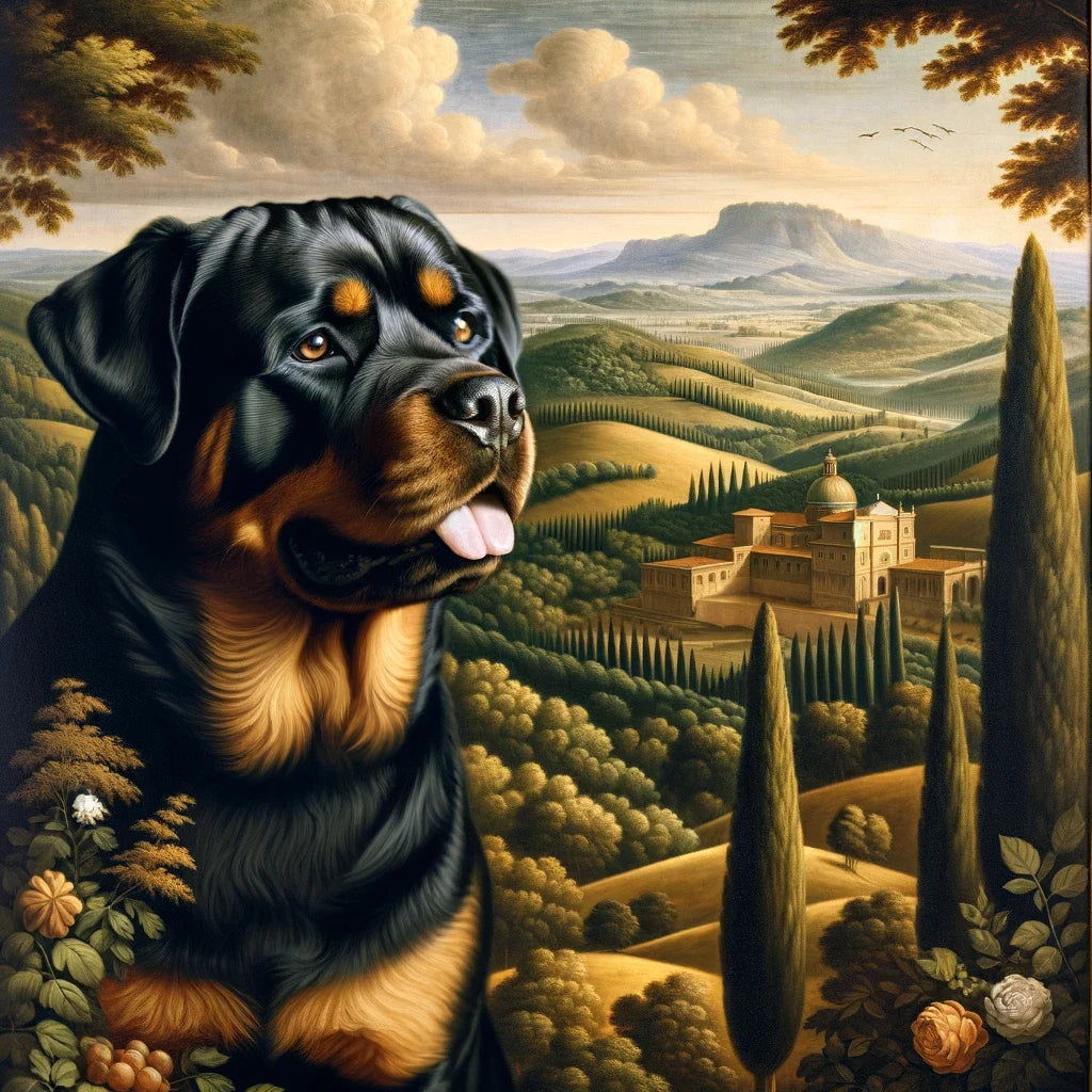 Regal Rottweiler Renaissance Canvas