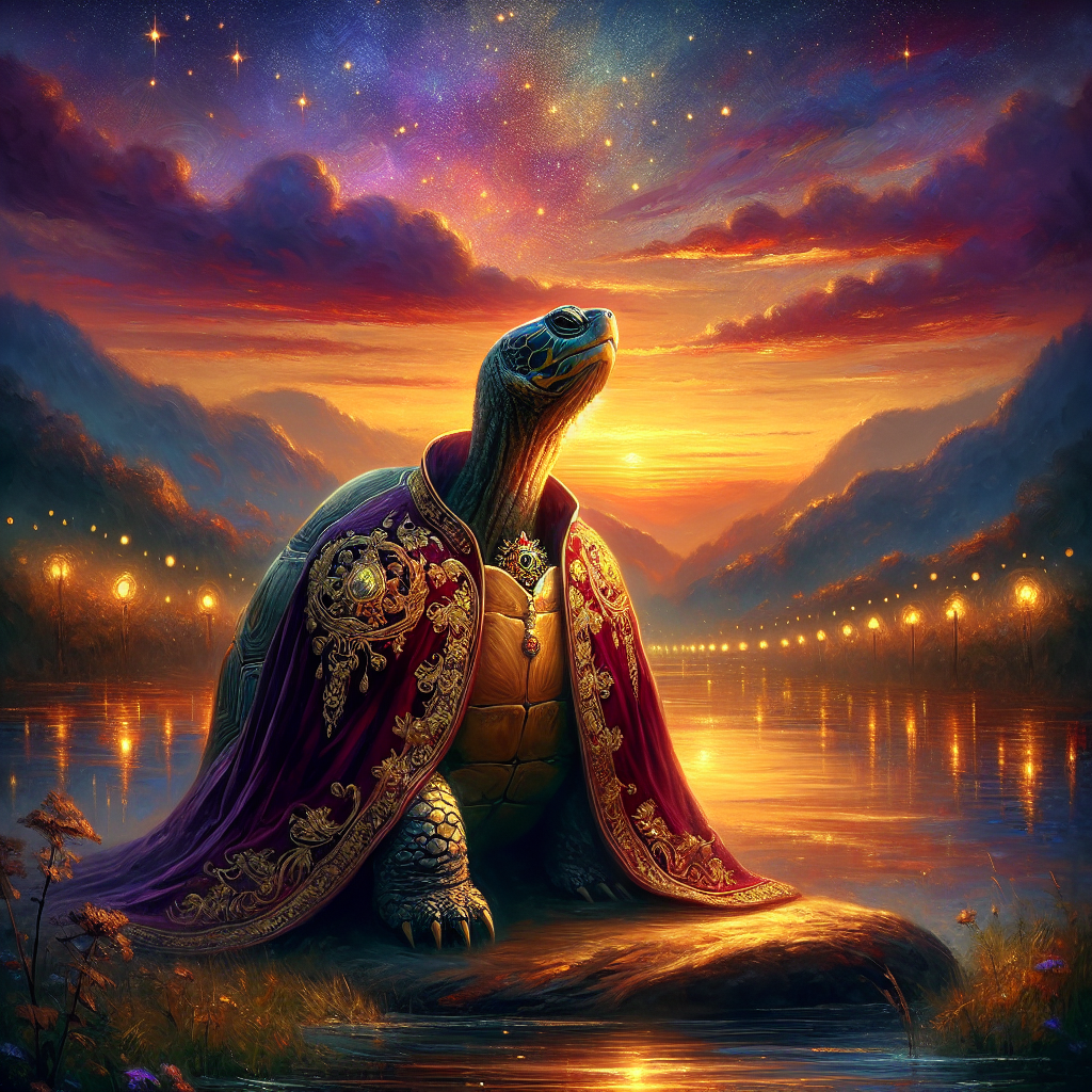 Regal Twilight Turtle Canvas
