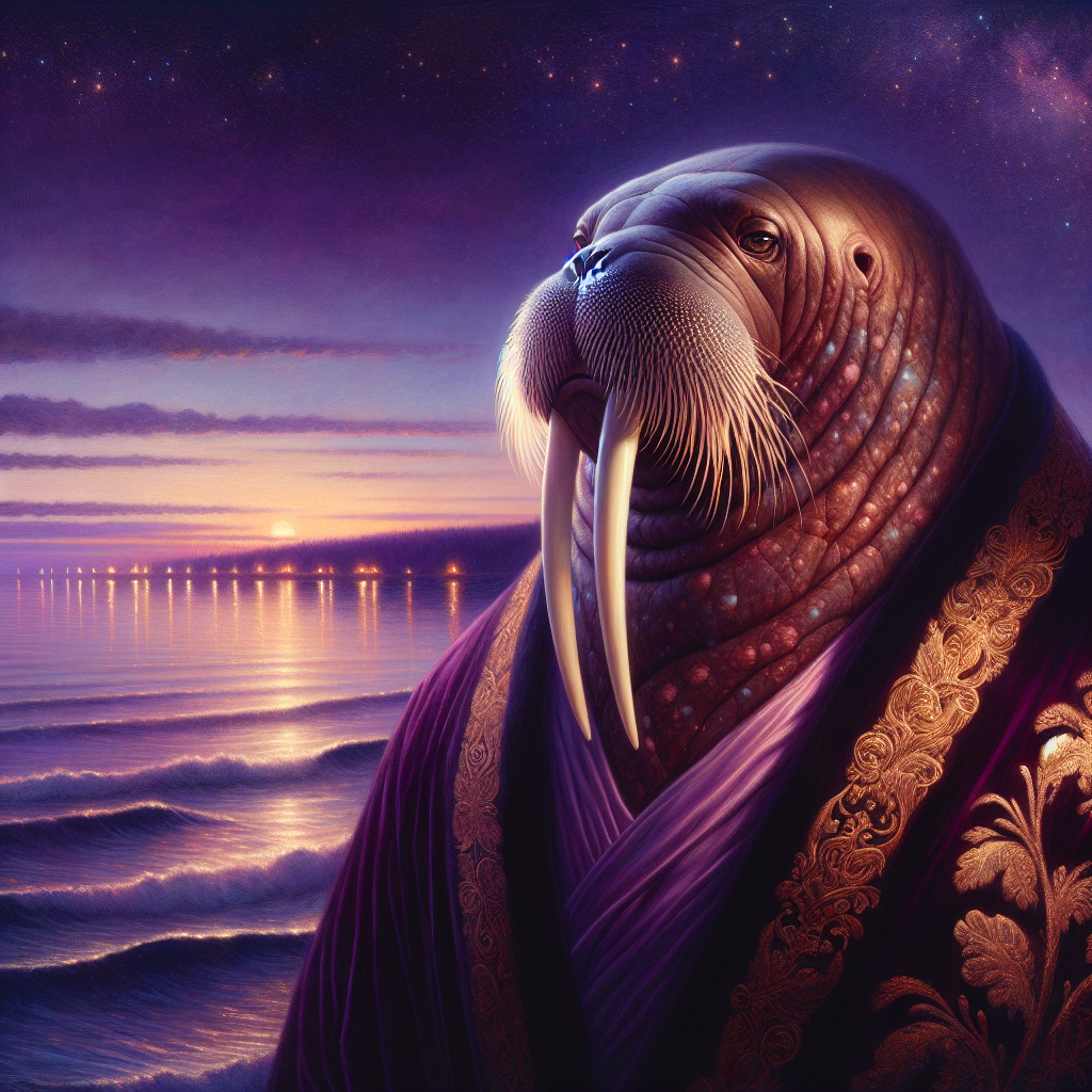 Regal Walrus Dusk Seascape Canvas