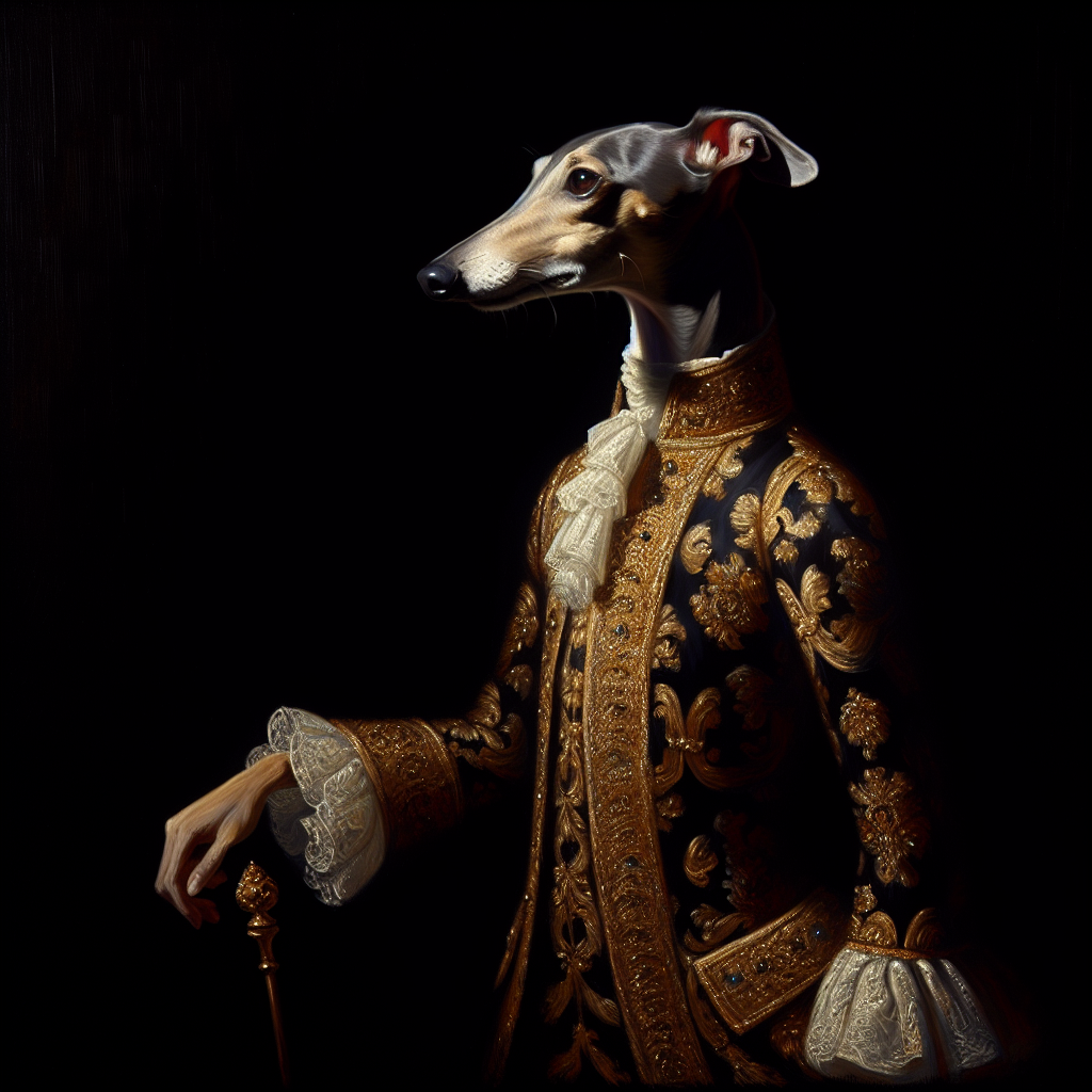 Regal Whippet Royalty Canvas