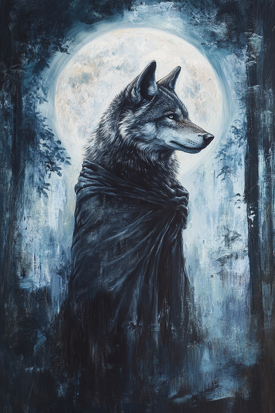 Regal Wolf Moon Canvas