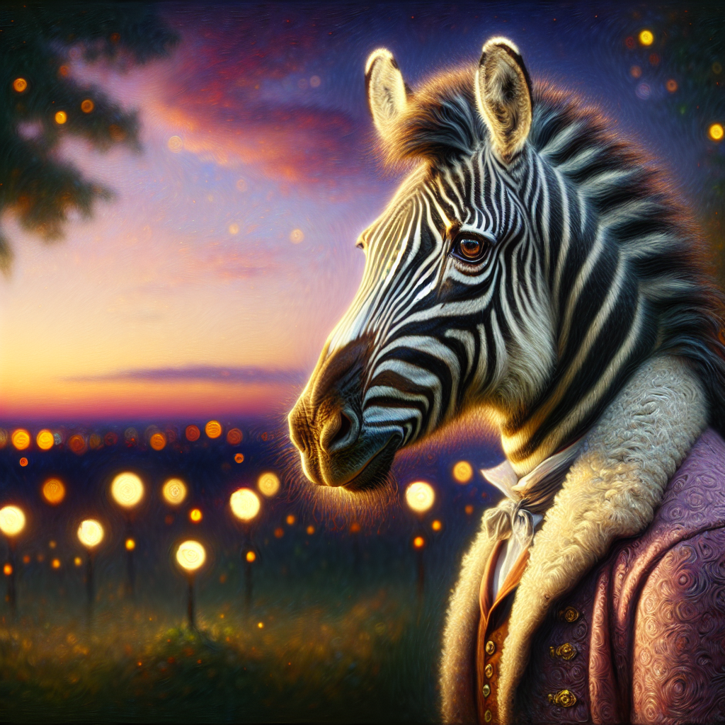 Regal Zebra Twilight Canvas