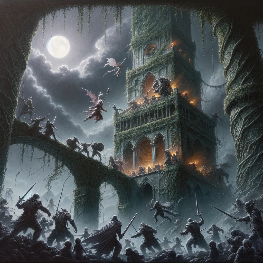 Rescue at the Moonlit Tower Canvas