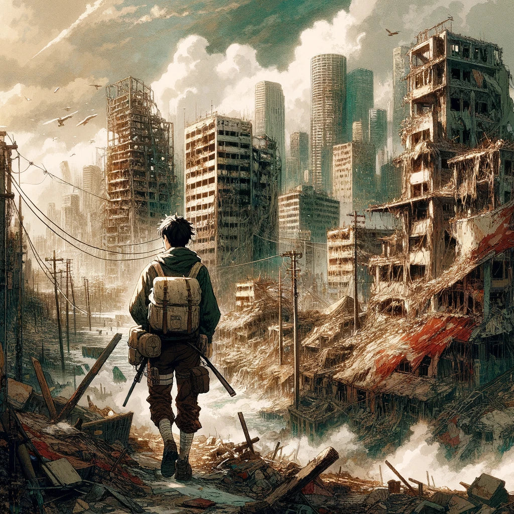Resilience Amidst Ruins Cotton Cushion