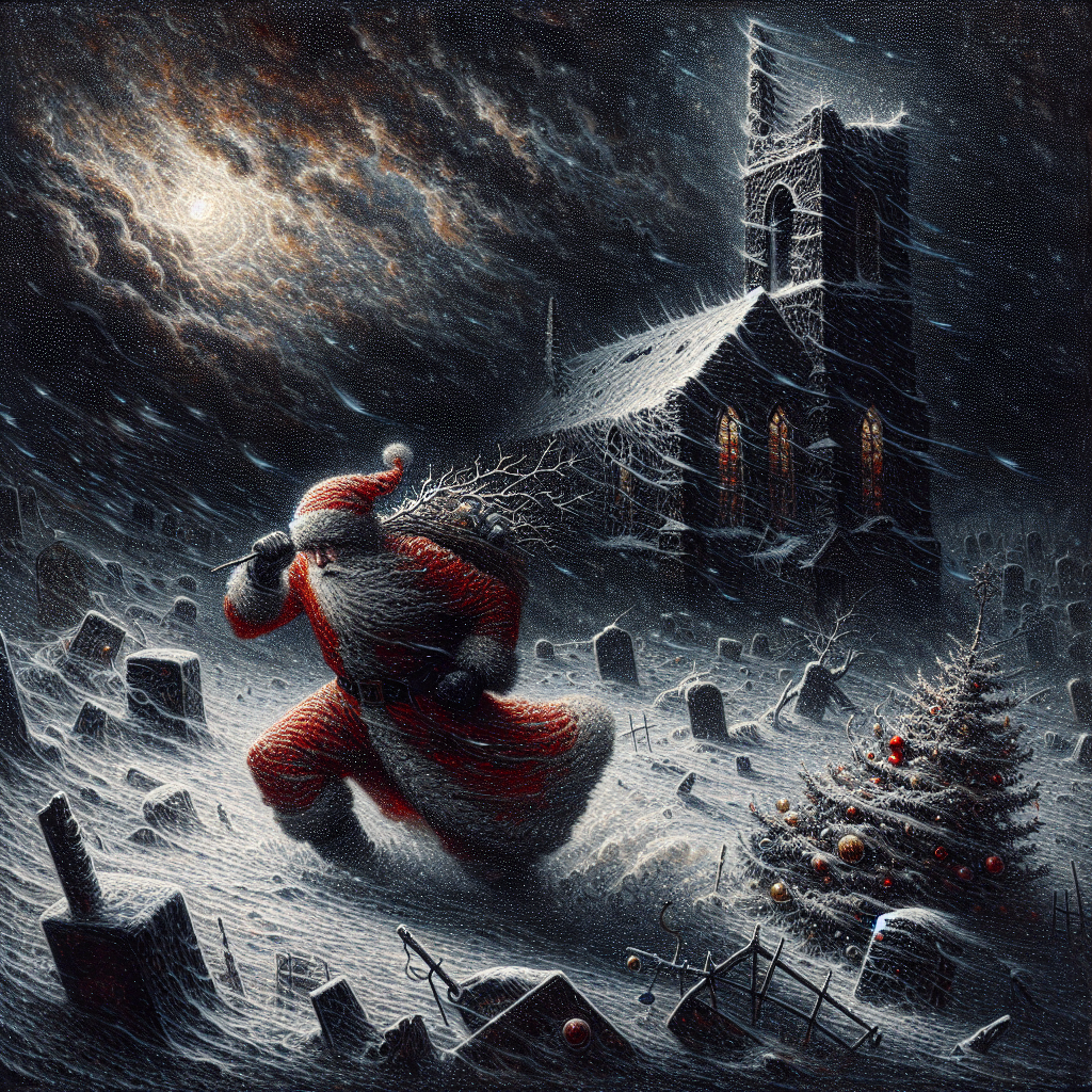 Resilient Santa's Stormy Christmas Canvas