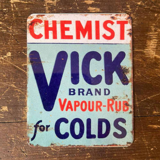 Retro Vicks Vapour Rub Metal Advertising Sign