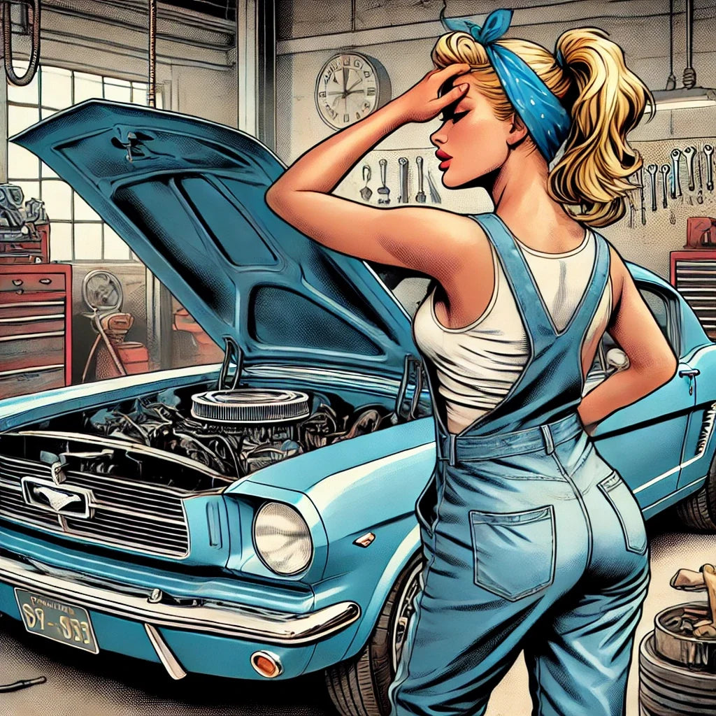 Retro Mustang Repair Canvas