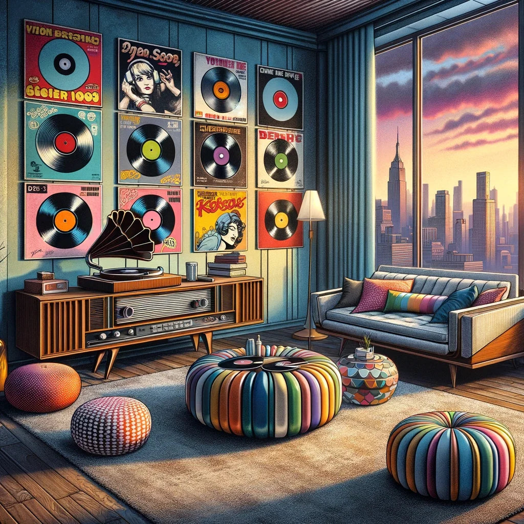 Retro Pop Vinyl Cotton Cushion