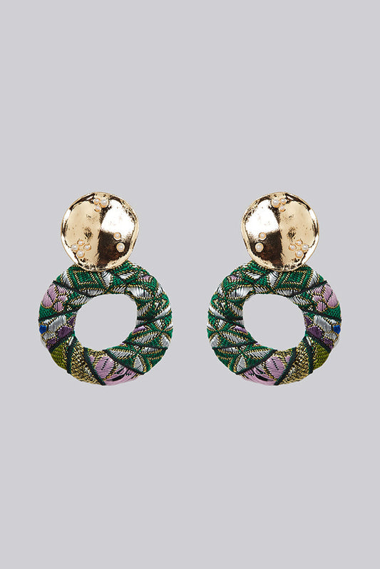 Louche Reuben Oval Shape Earring - Green