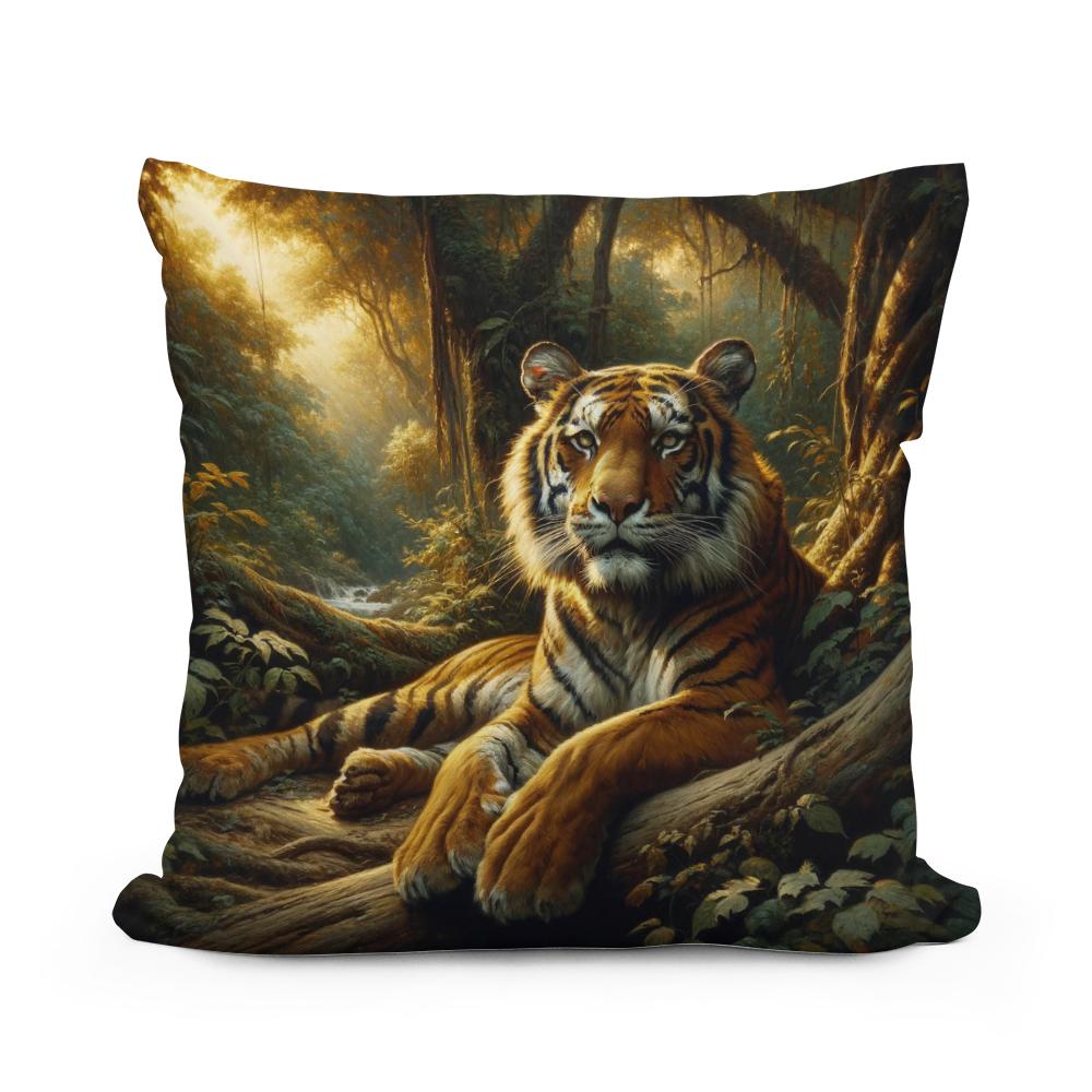 Jungle Repose Tiger Cotton Cushion