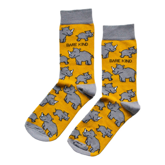 Save the Rhinos Bamboo Socks