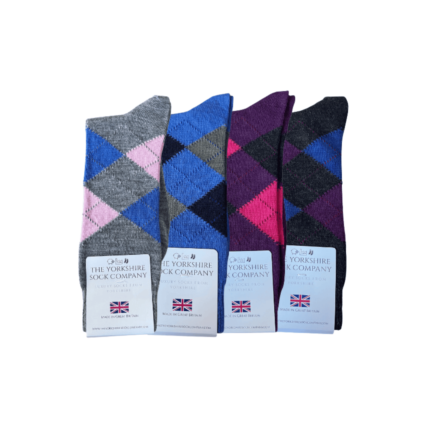 Ripley Argyle Merino Socks - 4 Pair Bundle 1
