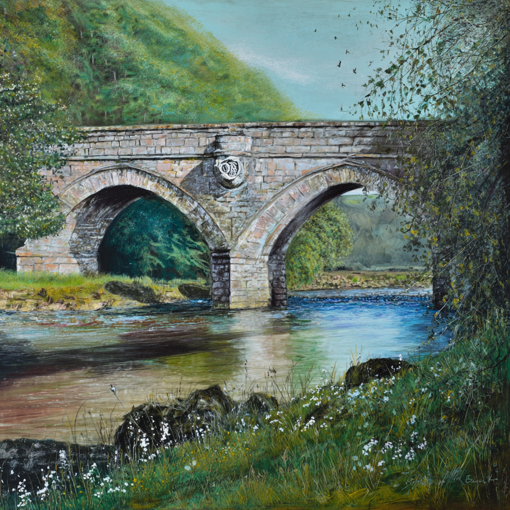River Wharfe Stonework Canvas