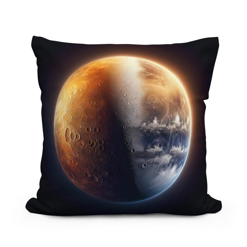 Mercury's Twilight Divide Cotton Cushion