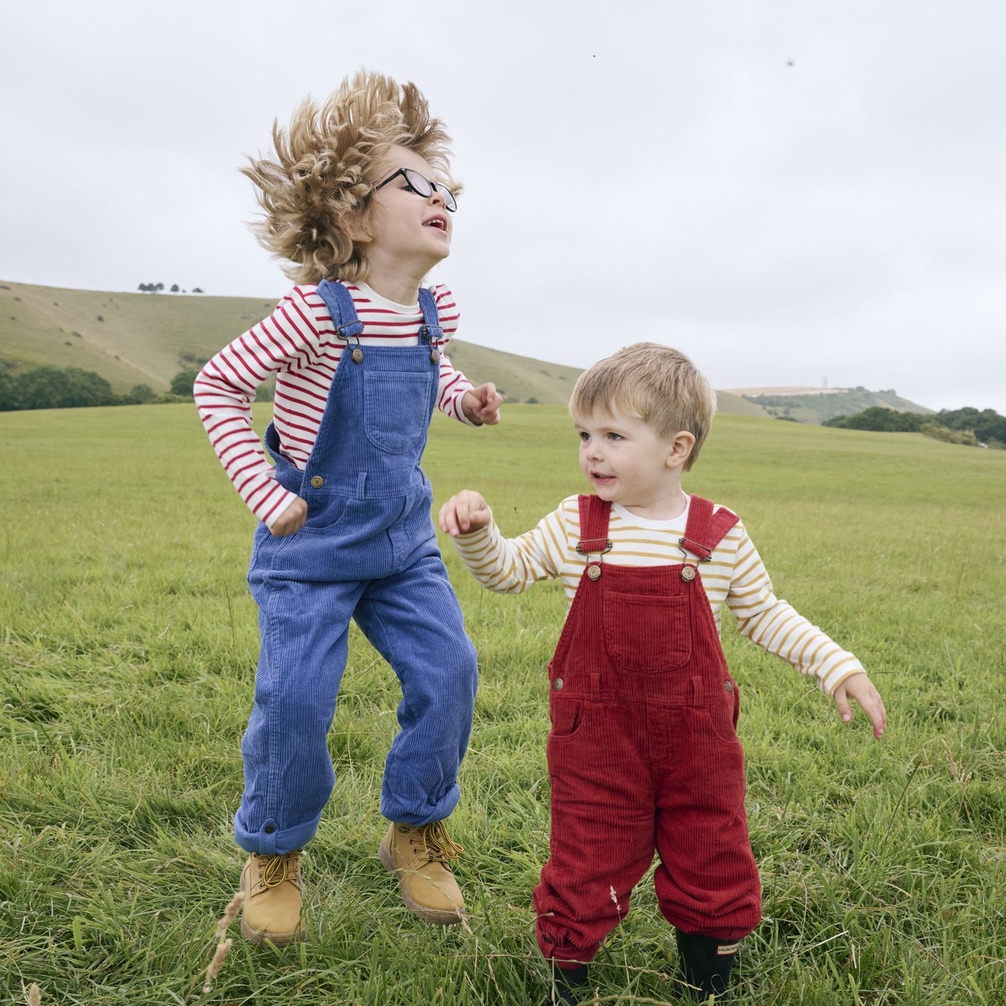 Robin Red Chunky Cord Dungarees