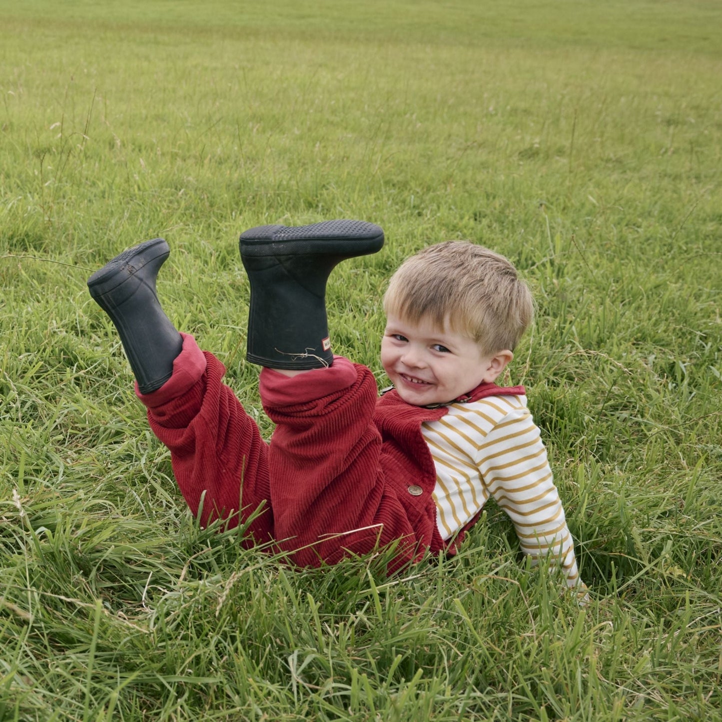 Robin Red Chunky Cord Dungarees