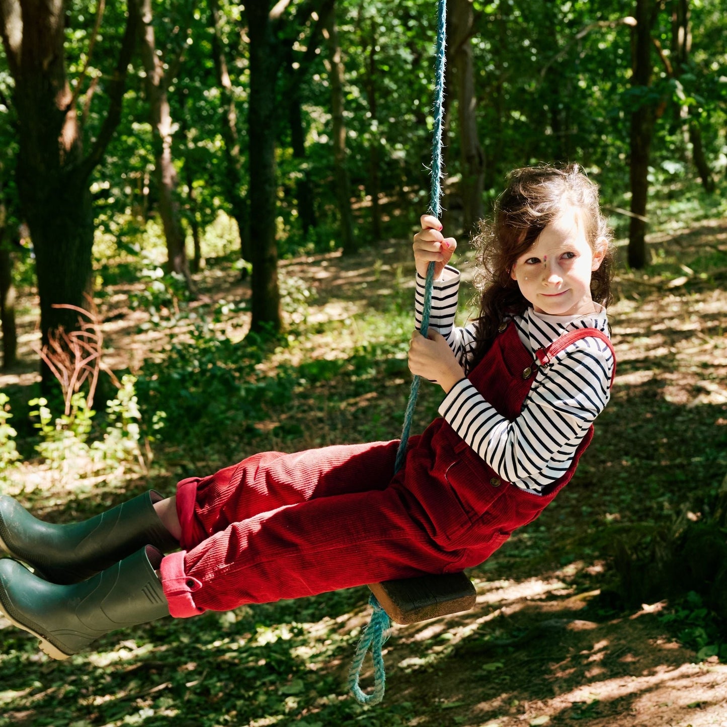 Robin Red Chunky Cord Dungarees