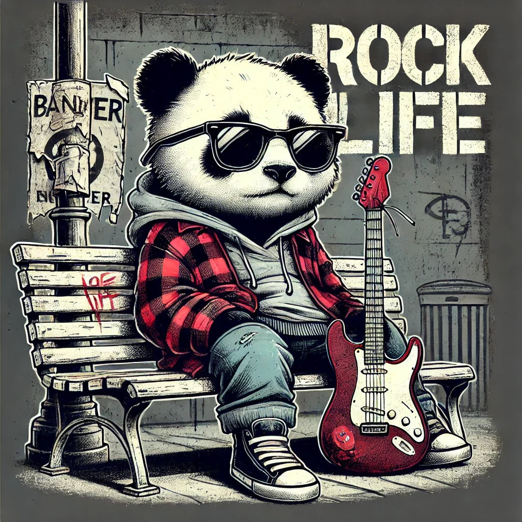 Rock Star Panda Canvas