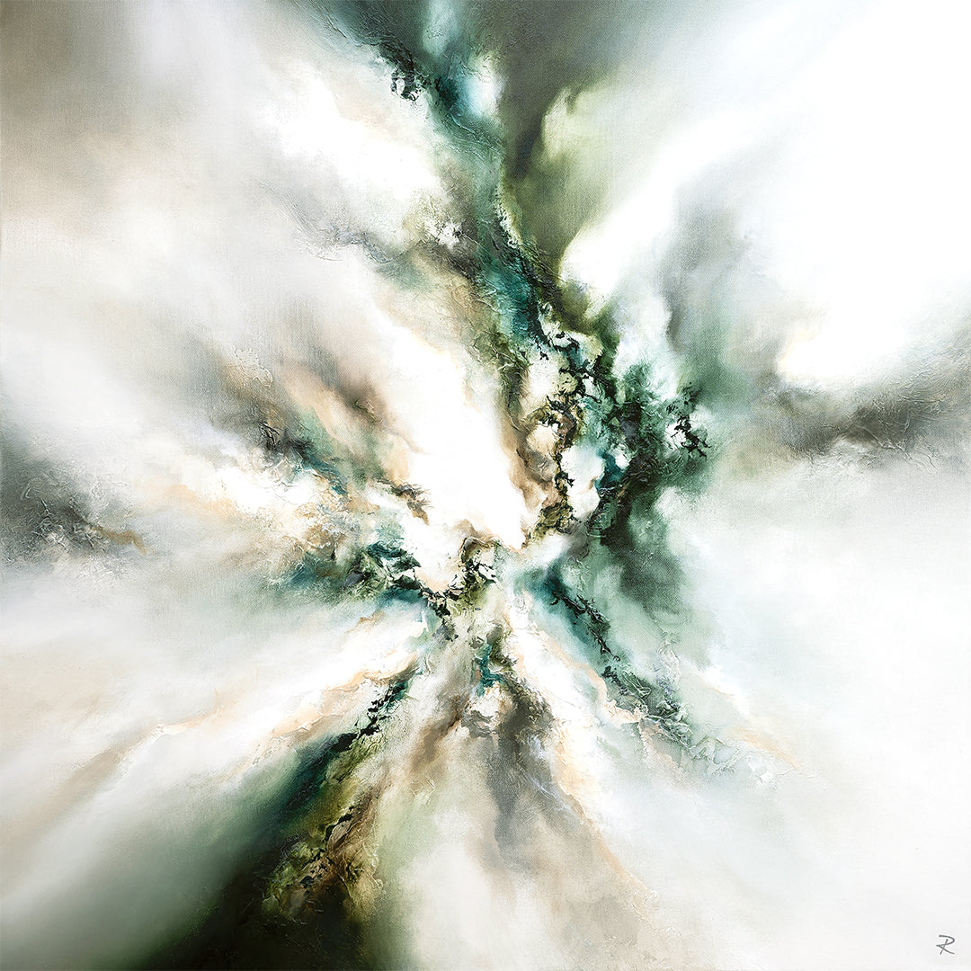 Majestic I Square Framed Printed Canvas