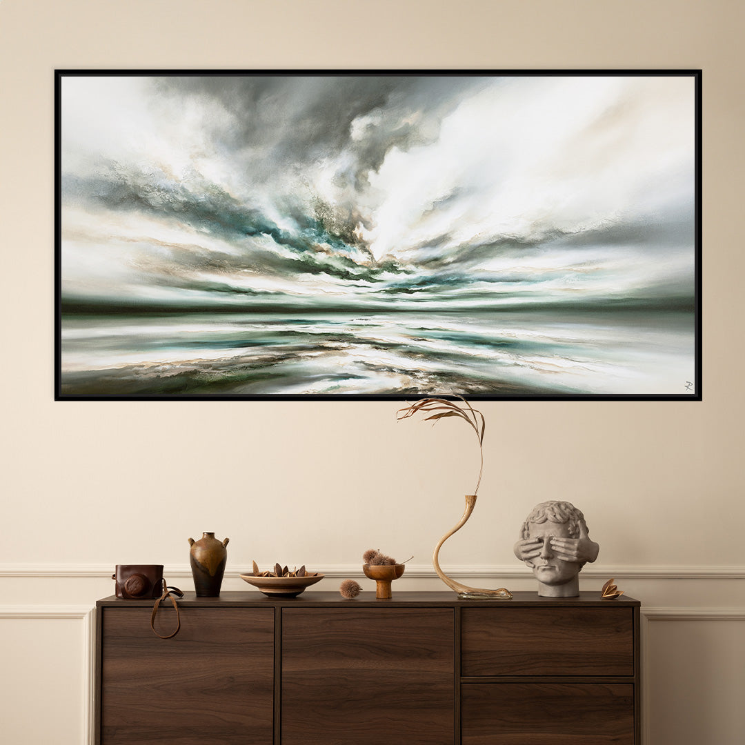Solitude Panoramic Framed Printed Canvas