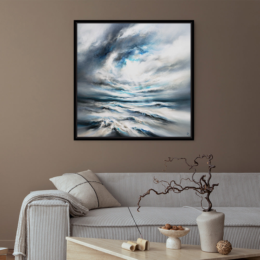 Tempest Square Framed Printed Canvas