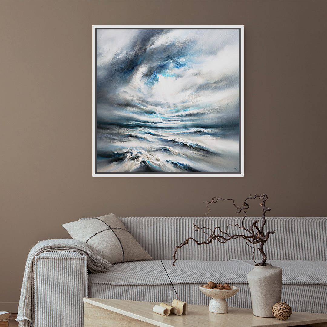 Tempest Square Framed Printed Canvas