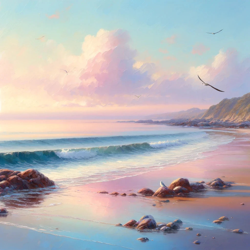Rocky Coastline at Dawn Canvas