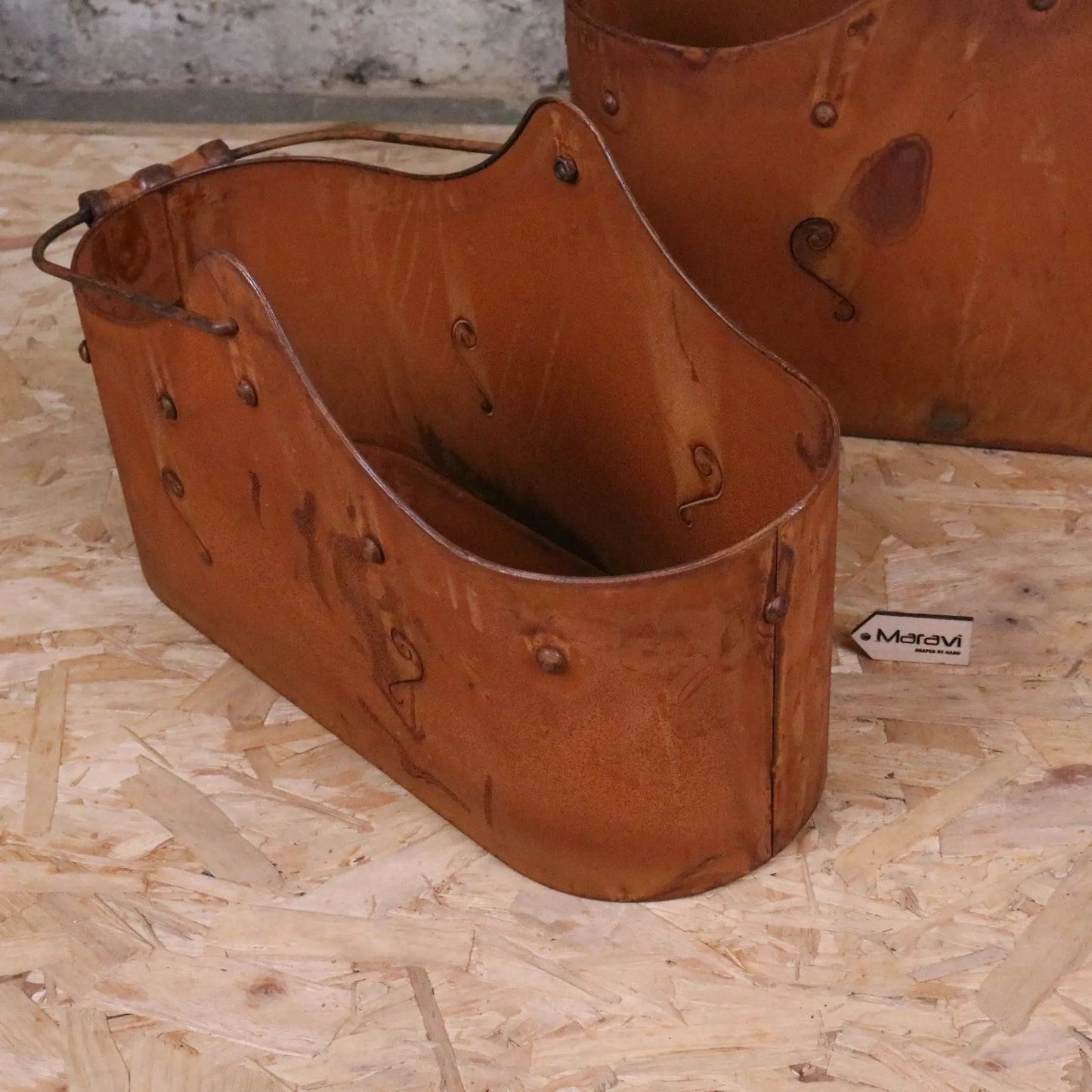 Rohira Basket Style Rusty Planters Set of 2