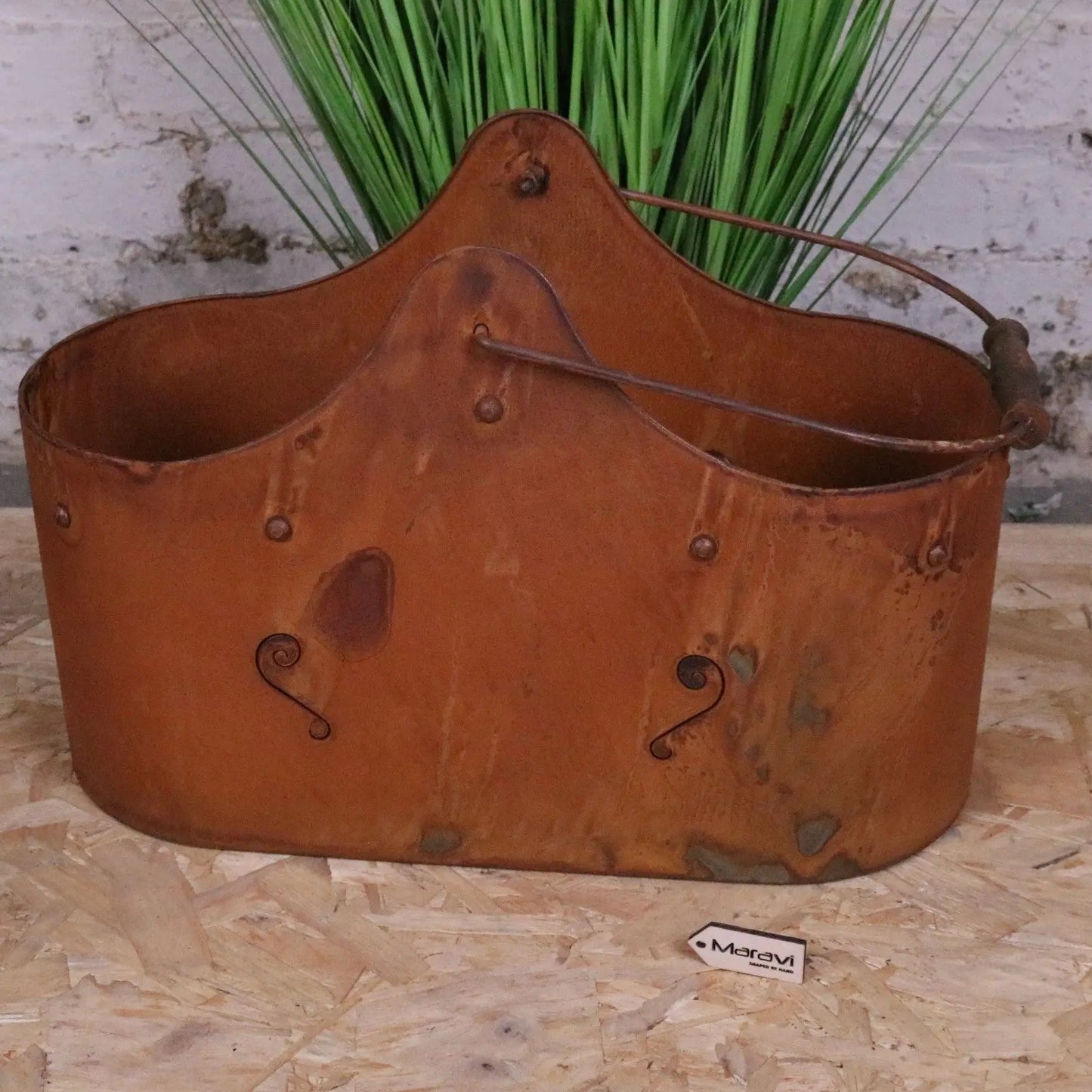 Rohira Basket Style Rusty Planters Set of 2