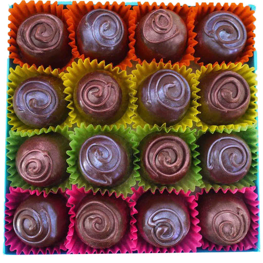 Rose & Violet Fondant Creams in 70% Dark Chocolate