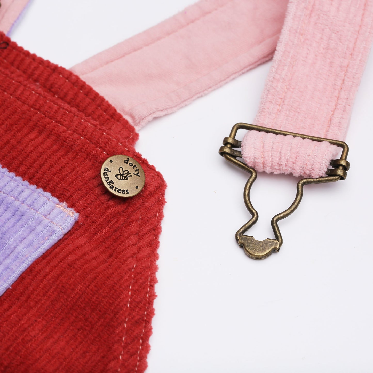 Rosebed Patchwork Chunky Cord Dungarees