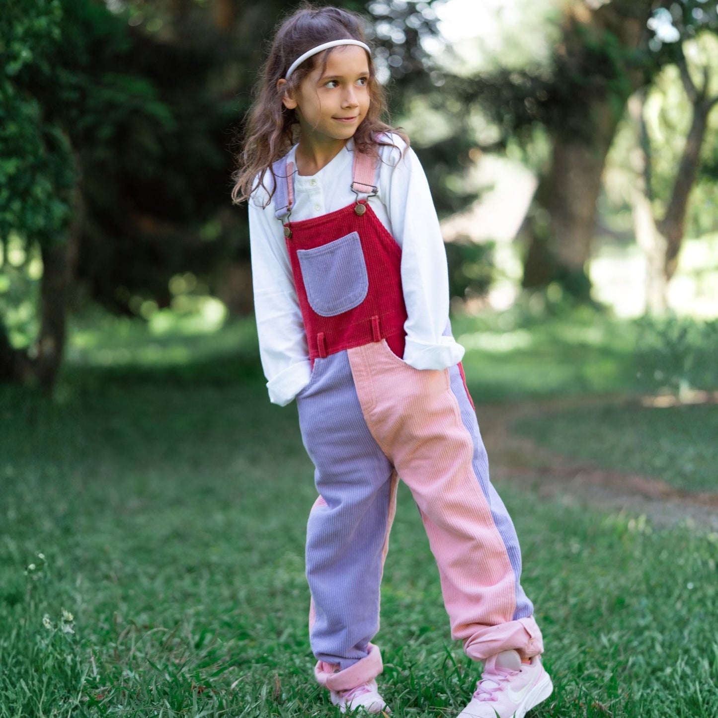Rosebed Patchwork Chunky Cord Dungarees