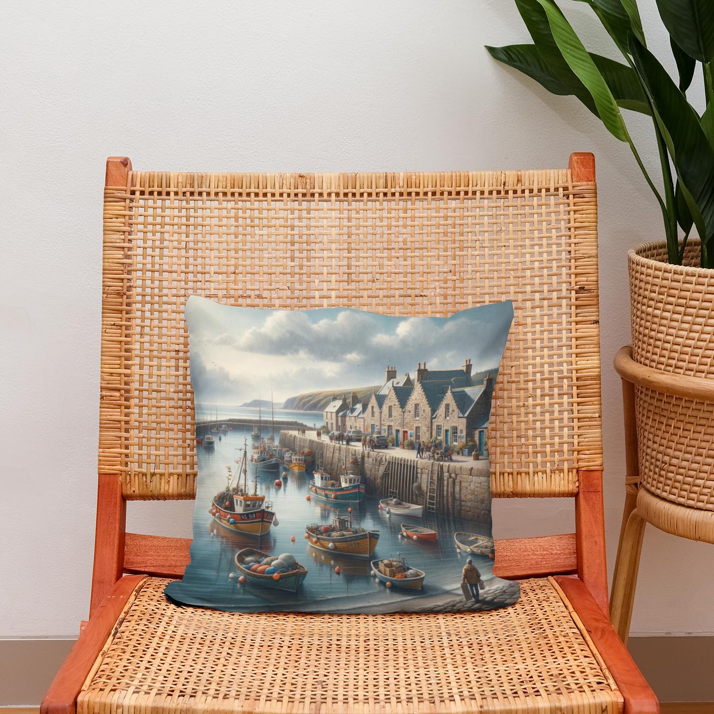 Stonehaven Old Pier Cotton Cushion
