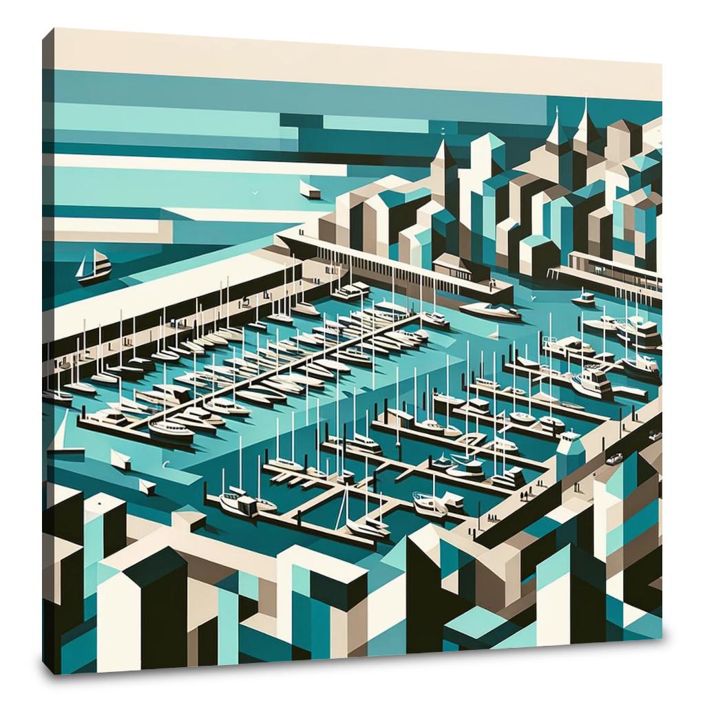 Abstract Brighton Marina Canvas