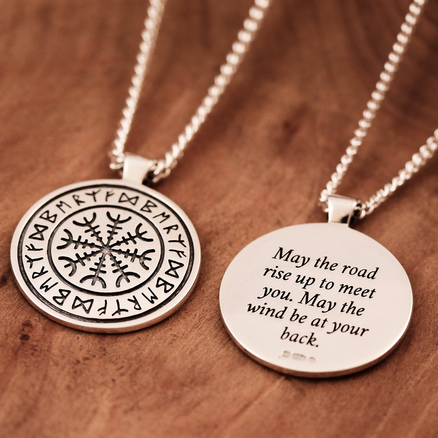 Travel Viking Rune Personalised Silver Necklace