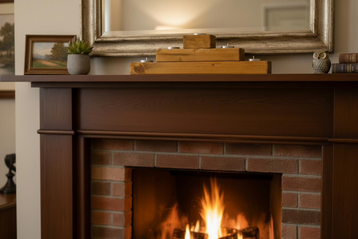 Rustic Wooded 3 tiered candle t-light holder