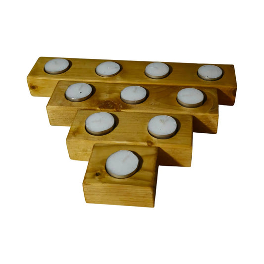 Rustic Wooden T-Light candle holder