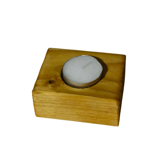 Rustic Wooden T-Light candle holder