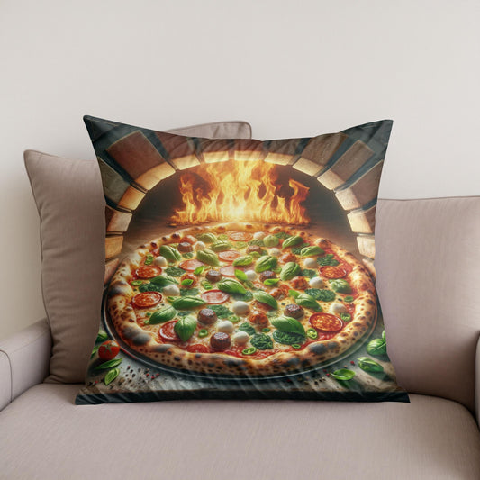 Rustic Italian Pizza Cotton Cushion