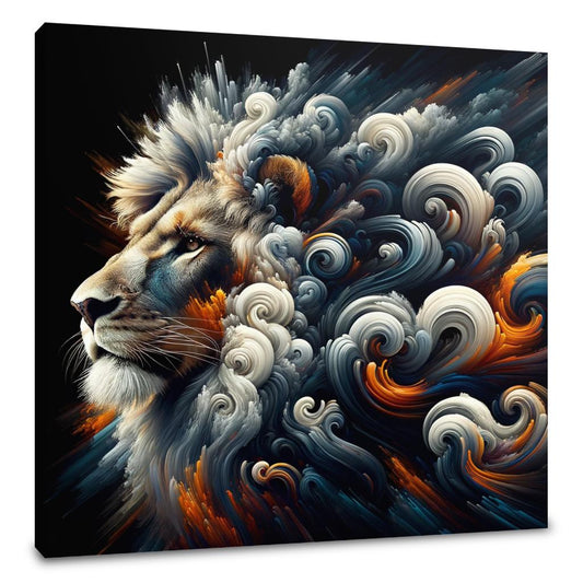 Lion's Abstract Grandeur Canvas