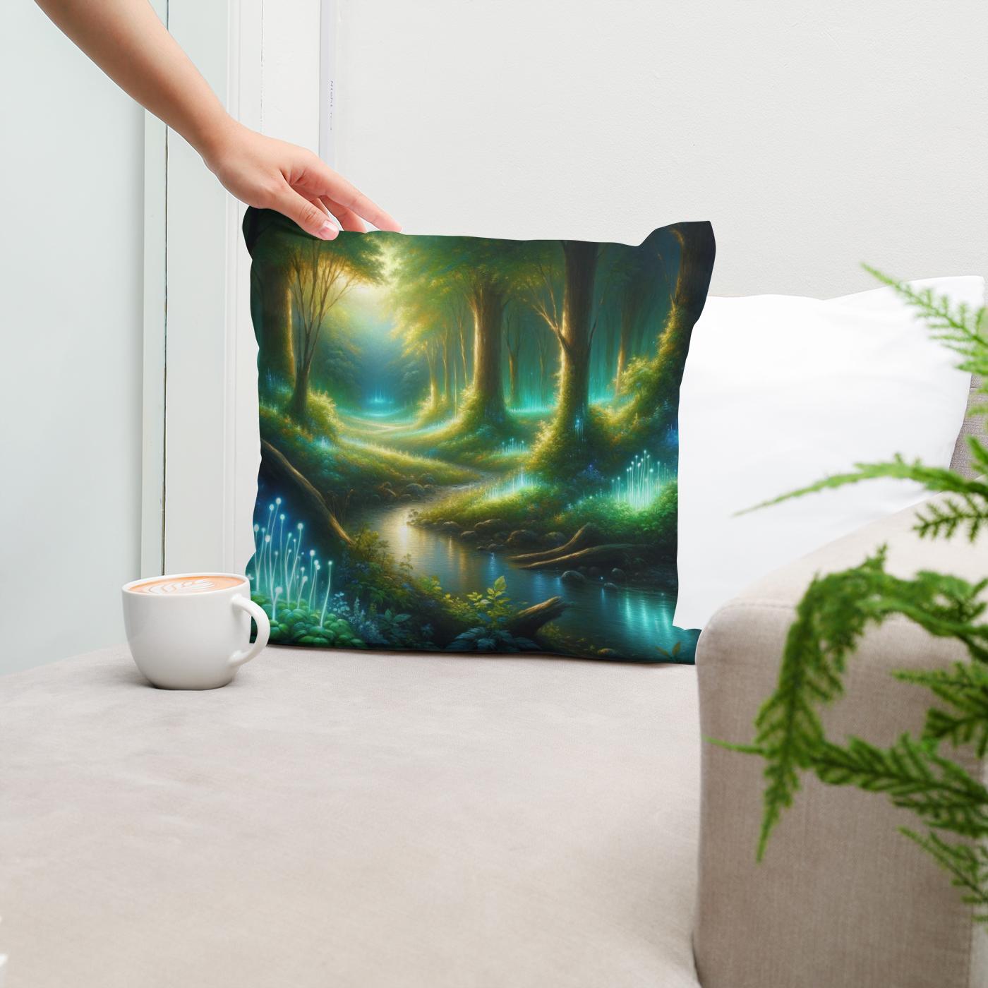 Enchanted Glade Forest Cotton Cushion