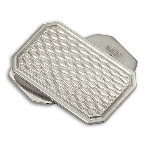 Sterling Silver Engine Turned Cufflinks